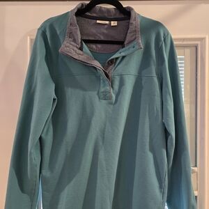 L.L. Bean Teal and Navy Long Sleeve Top